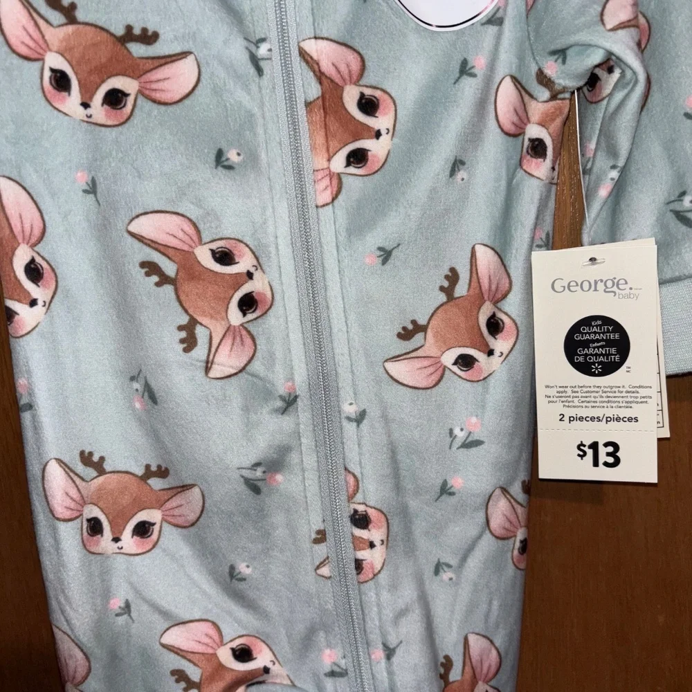 NWT George Deer Pajama set 3-6M - Picture 2 of 3